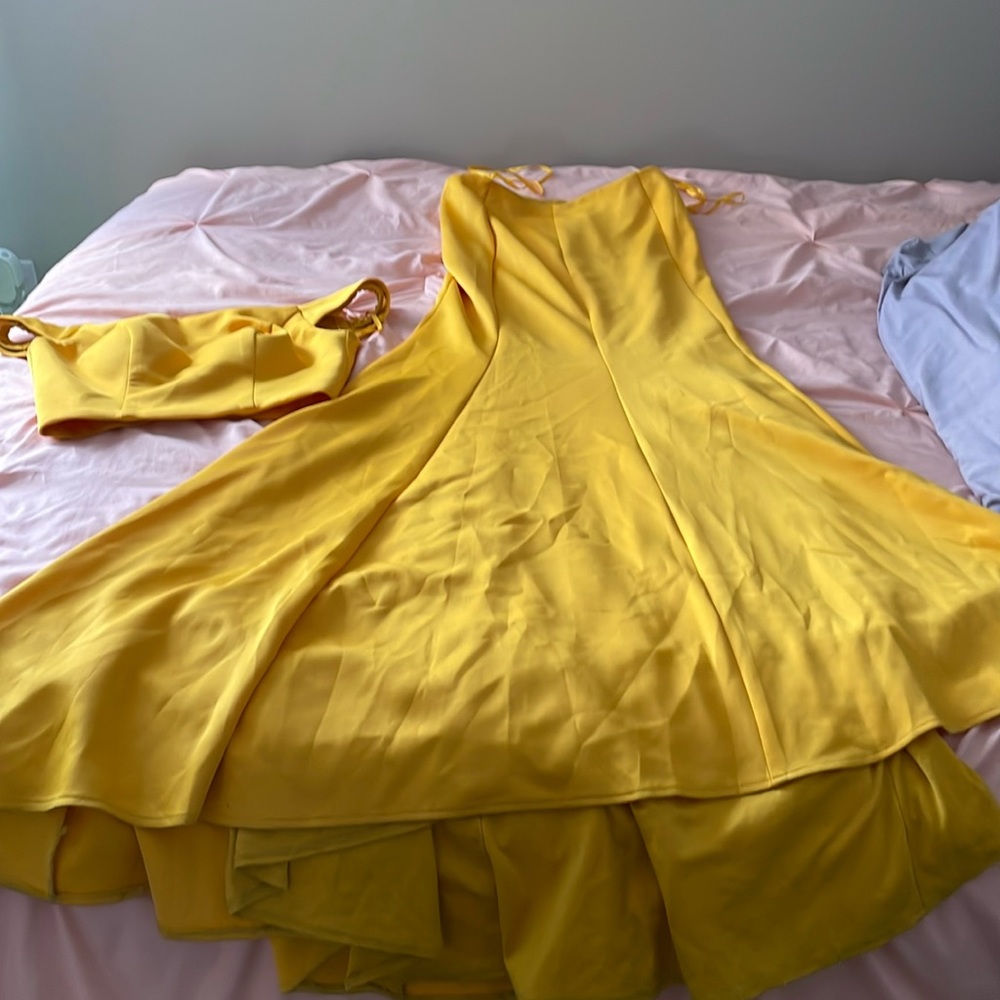 Dressy 2 piece yellow dress